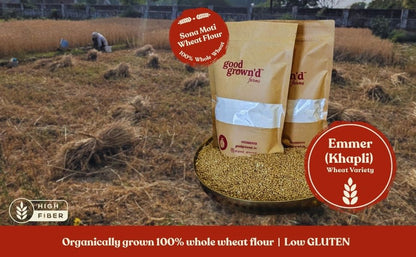 Sona Moti (Emmer/Khapli) Whole Wheat Flour | Organically Grown | Low Gluten | Diabetic Friendly