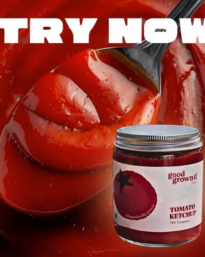 Tomato Ketchup | Net Qty - 250g | Organically Grown Tomatoes | 78% Tomatoes | No Preservatives | No Artificial Colours 🍅