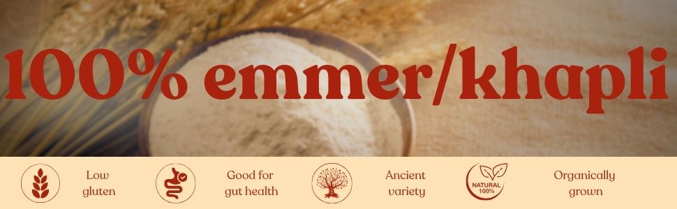 Sona Moti (Emmer/Khapli) Whole Wheat Flour | Organically Grown | Low Gluten | Diabetic Friendly