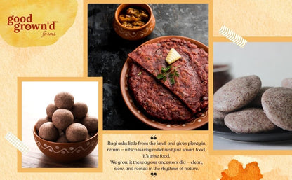 Ragi Flour | 100% Organically Grown | Unpolished Finger Millet Flour | 100% Whole Ragi
