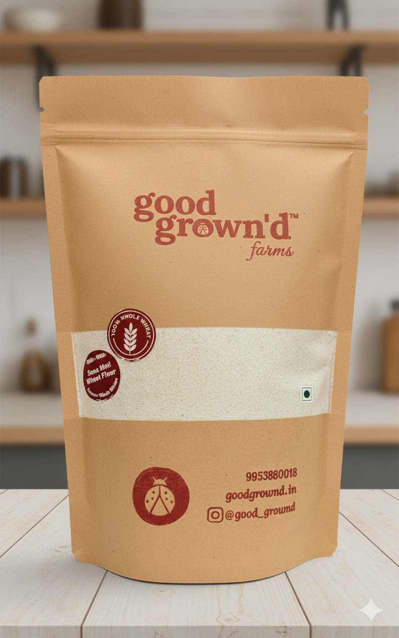 Sona Moti (Emmer/Khapli) Whole Wheat Flour | Organically Grown | Low Gluten | Diabetic Friendly