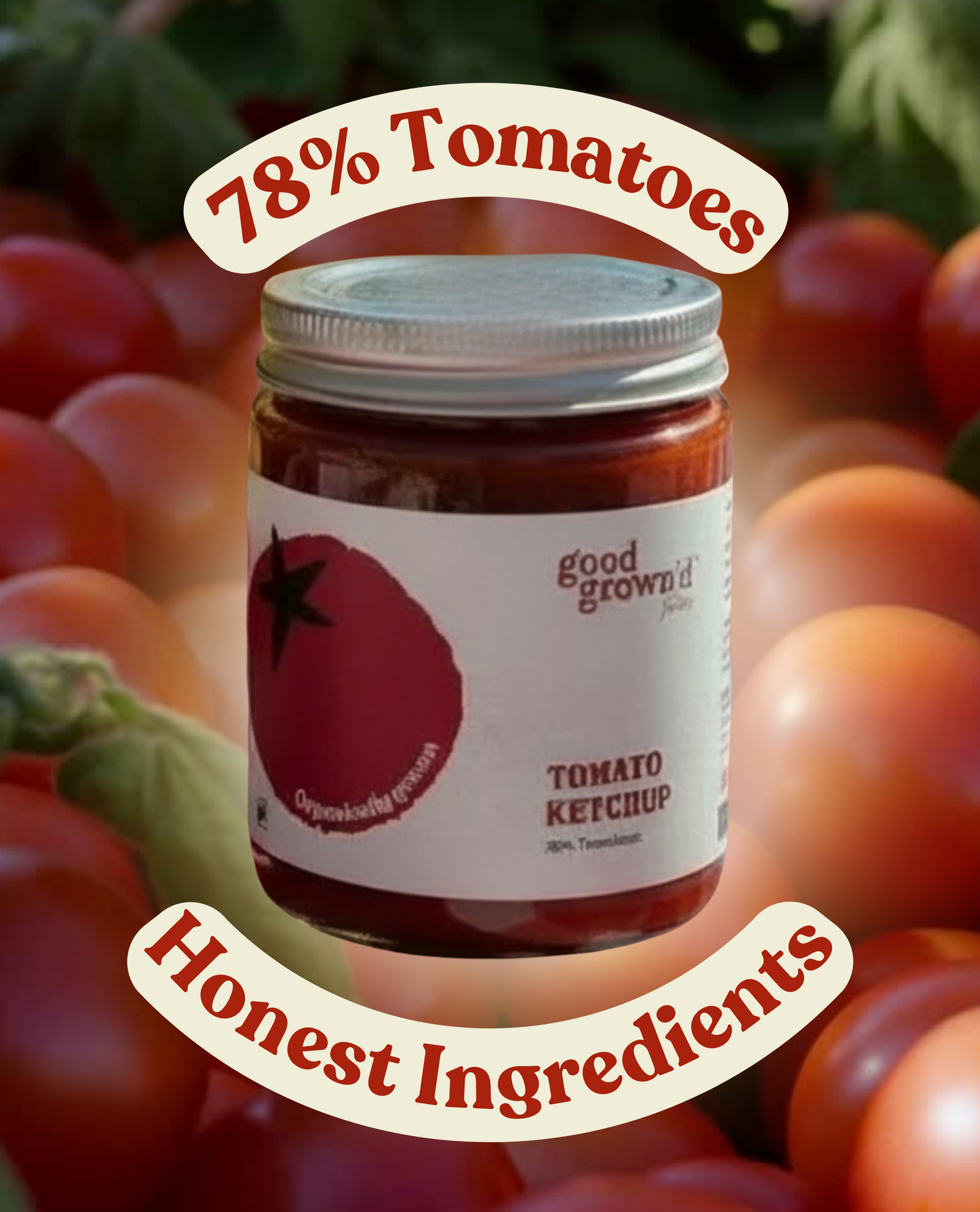 Tomato Ketchup | Net Qty - 250g | Organically Grown Tomatoes | 78% Tomatoes | No Preservatives | No Artificial Colours 🍅